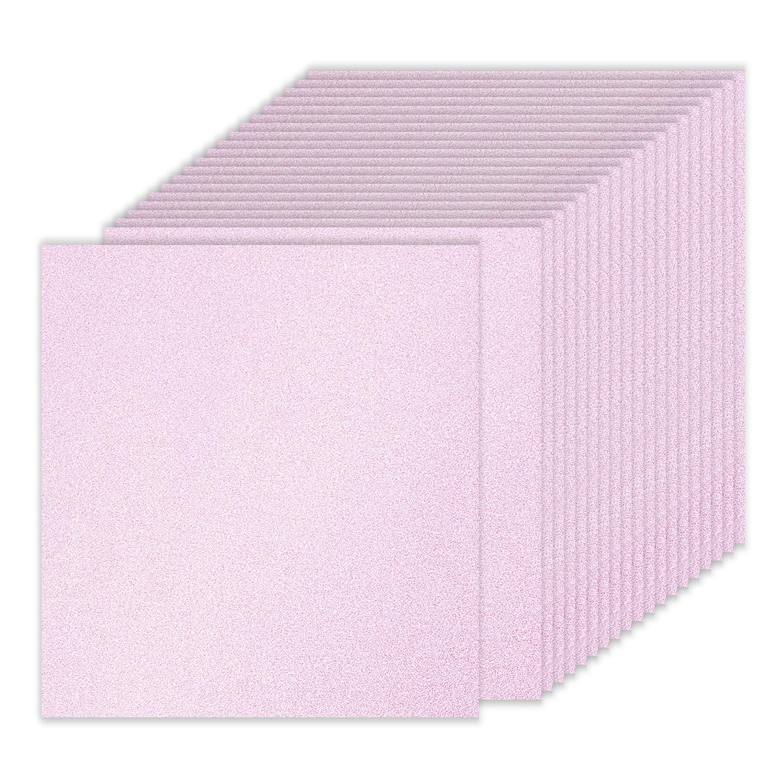 PATIKIL 20Sheets Light Pink Glitter Cardstock Paper, 12 x 12 in 250gsm Square Premium Sparkly Paper Craft Cardstock Paper for Scrapbook Card Making DIY Art Projects Wedding Party