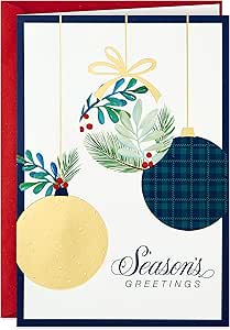 16 Cards and 17 Envelopes Hallmark Christmas Boxed Cards Colorful Ornaments