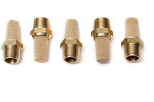 GXCDIZX Brass Pneumatic Muffler Filter 3/8" Male NPT Noise Reduce Air Solenoid Valve Silencer Connector (Pack of 5)