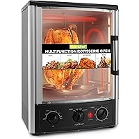 NutriChef Multi-Function Rotisserie Countertop Oven | 24 Quart Vertical Glass Door Convection Oven, for Rotisserie Roasting &