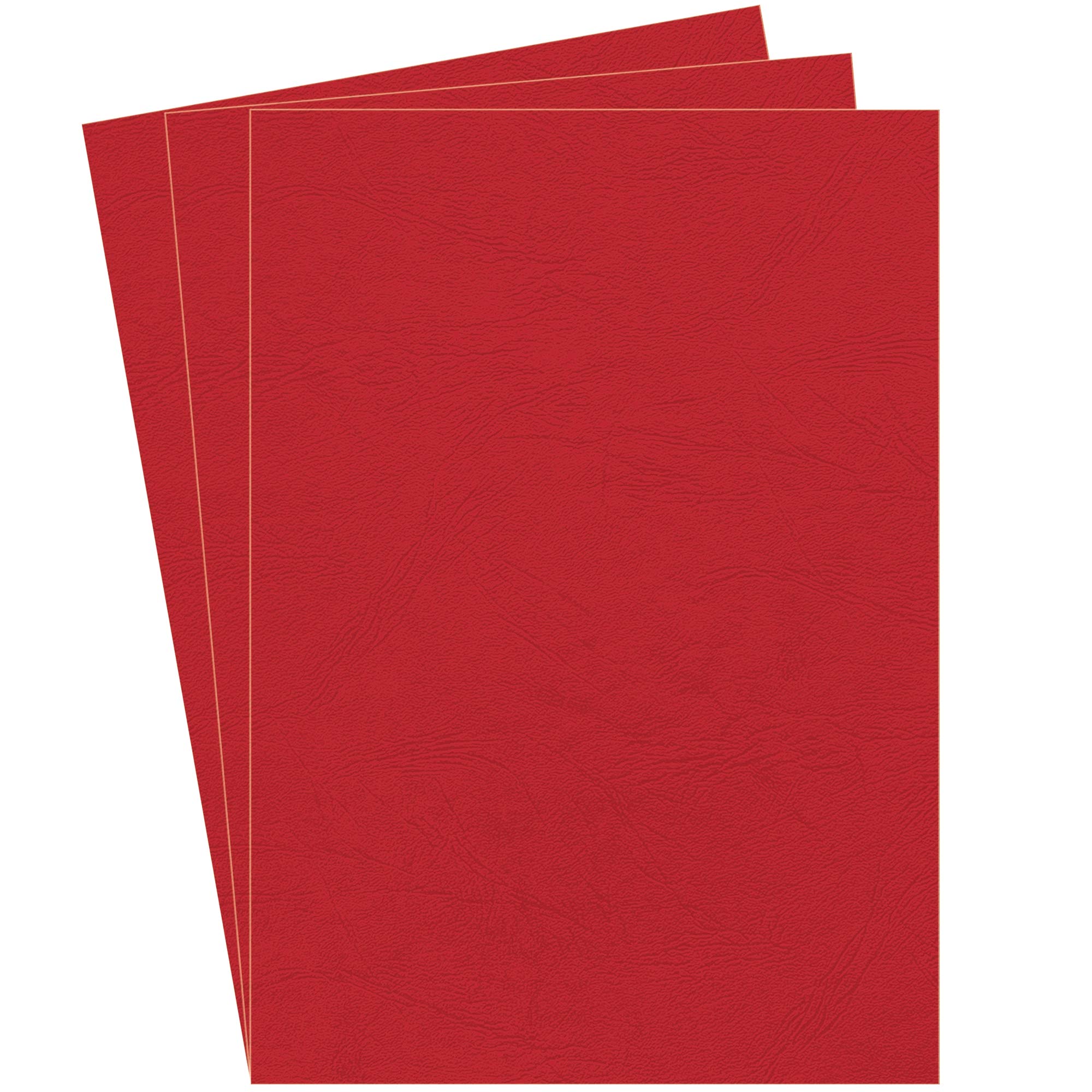 Fellowes 100% Recyclable A4 Leatherboard Binding Covers Heavyweight 250gsm Presentation Covers - FSC, Dark Red, Pack of 100