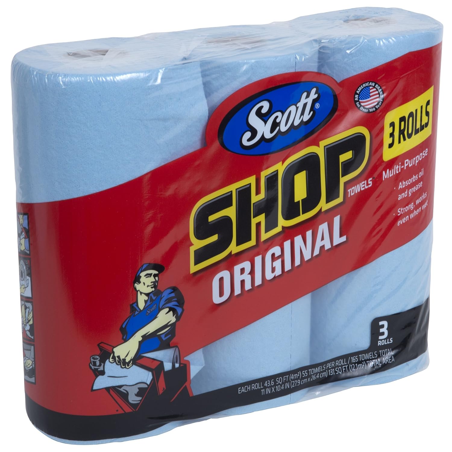Scott 75143 Scott Shop Towels, Blue (10 packs of 3 Rolls, 55 Towels