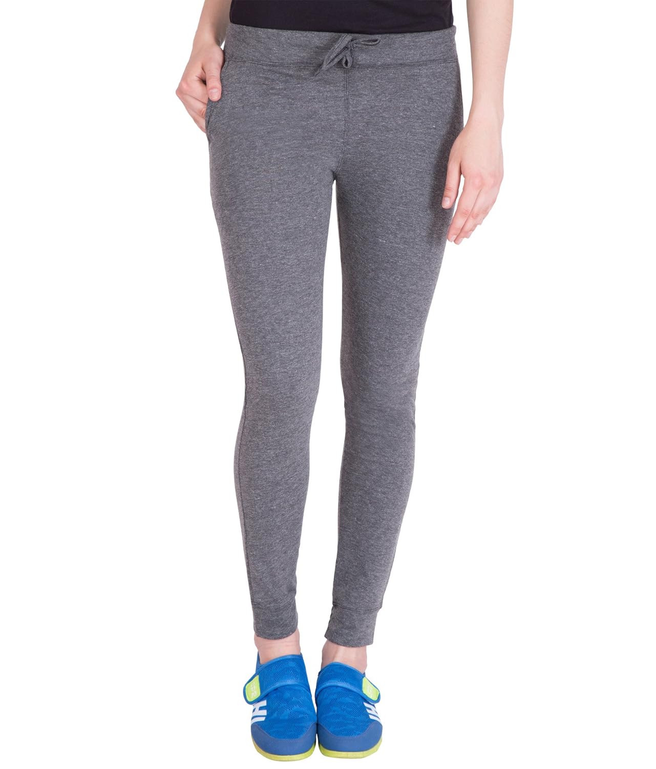 american-elm basic solid women's dark grey track pant