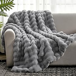 Cozy Bliss Faux Fur Throw Blanket for Couch, Fuzzy
