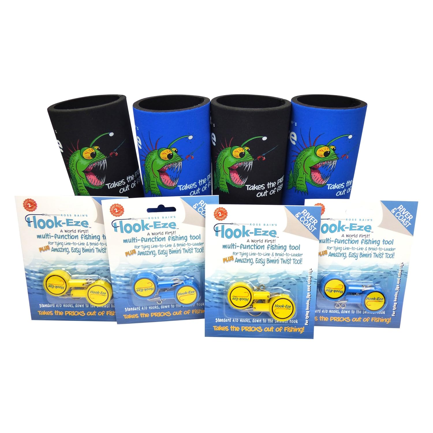 Poles Xツインパック Fishing B0771l52dg 旅行にリグ安全に マルチ関数釣りデバイス 安全デバイス ラインカッター Coolerクージー 4 X フックtying 8 Drink Hook Eze釣りツール4 カバーフックon アクセサリー 売れ筋新商品