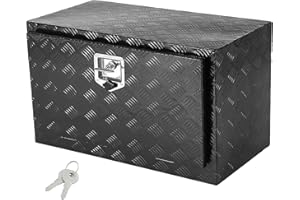 VEVOR Underbody Truck Box, 30" x 14" x 16" Pickup Storage Box, Heavy Duty Aluminum Diamond Plate Tool Box with Lock and Keys,
