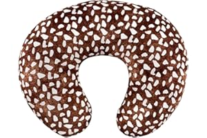 GFU Nursing Pillow Cover for Baby Boys and Girls, Minky Breastfeeding Pillow Case for Newborn, Soft Deer Skin Print Breastfeeding Pillow Slipcover, Stretchy Feeding Cover