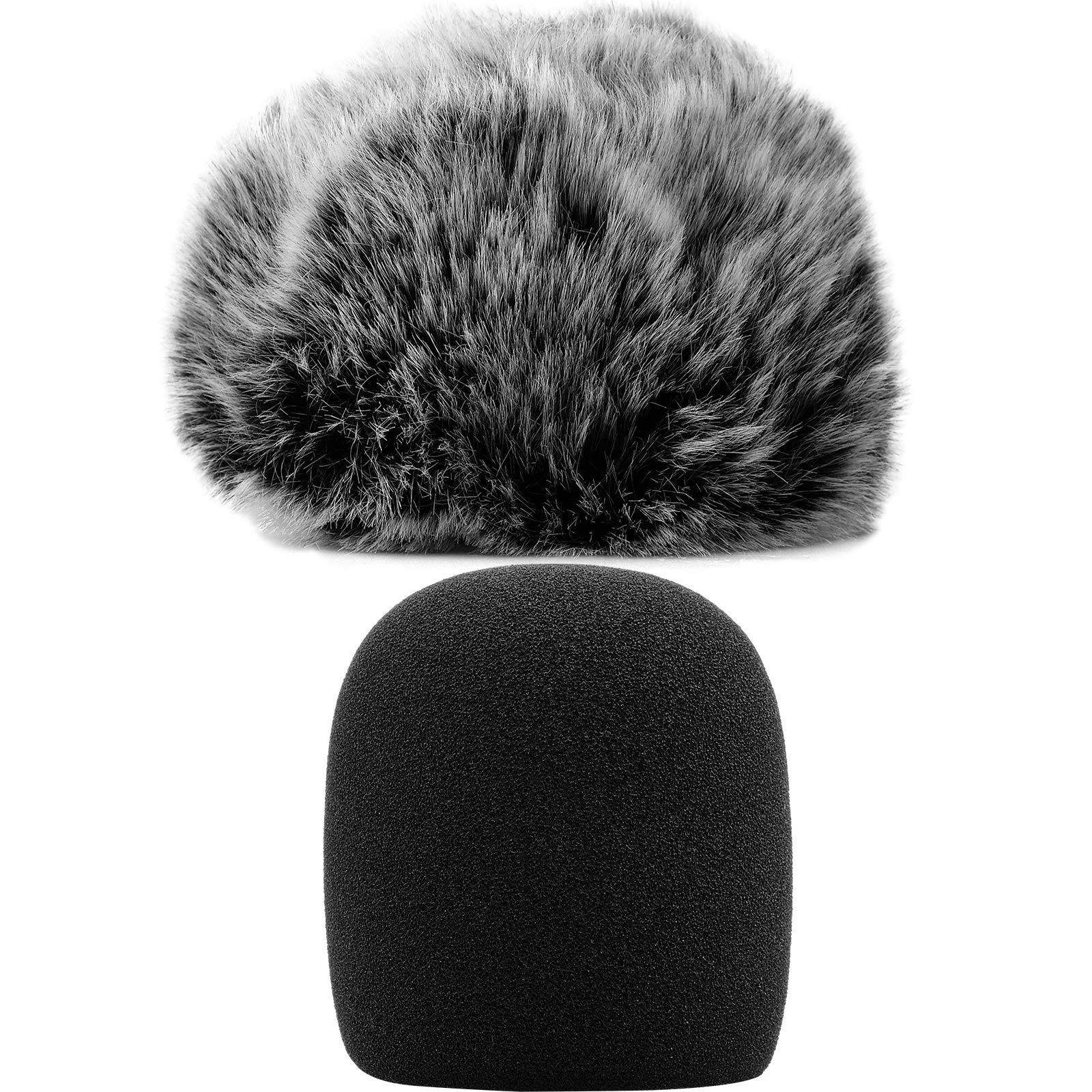 ChromLives Microphone Cover, Furry Windscreen Foam Cover Compatible with Blue Yeti, Yeti Pro Condenser (Furry & Foam Combo 2Pack)