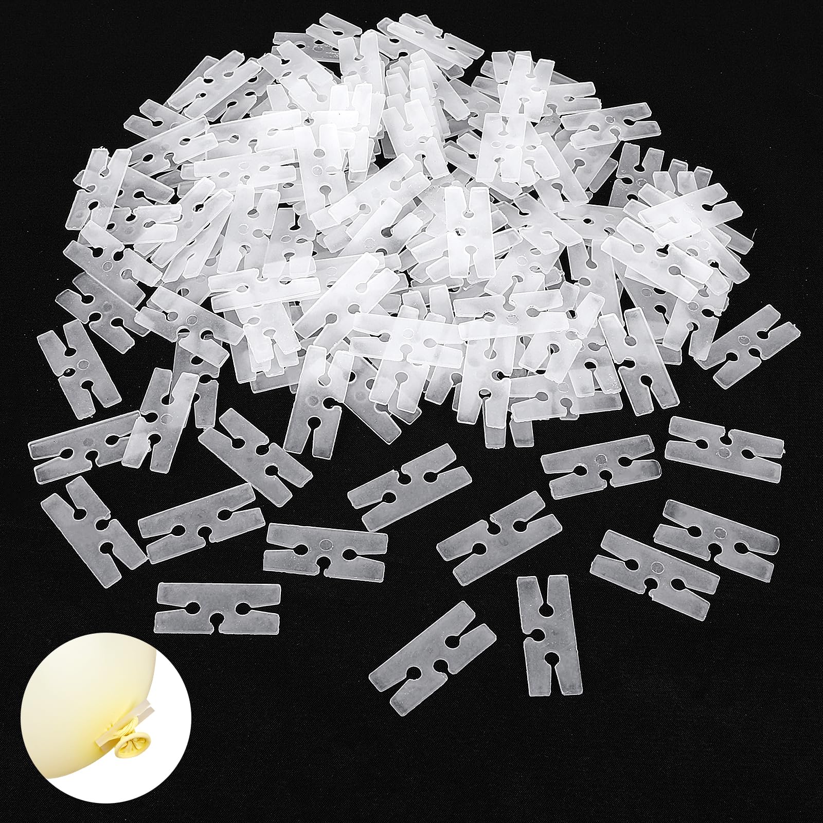 Photo 1 of Giantree 200 Pcs Plastic Balloon Ties for Sealing, H Shape Bulk Balloon Ties for Wedding Party Christmas Birthday Decoration Fast Knot and Seal Balloons
