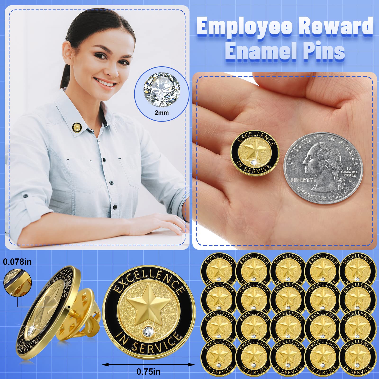 Mua 24 Pcs Employee of The Month Lapel Pin 3/4 Inch Employee Enamel ...