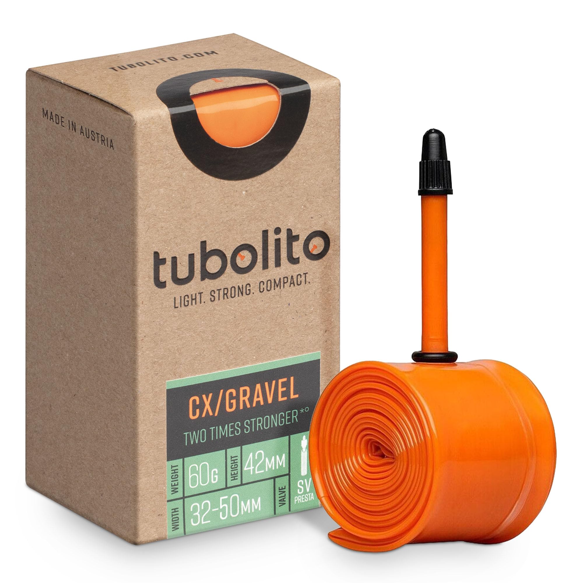 Tubolito Tubo cx/gravel 700 x 30-47mm, 42mm Presta Valve, Orange