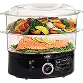 Bella Two Tier Food Steamer with Dishwasher Safe Lids and Stackable Baskets & Removable Base for Fast Simultaneous Cooking - 
