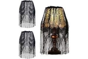LEYINPEI Halloween Decor Lamp Shades, Lampshades Table Cover Decorations, 20 X 60 Inch Large Spider Web Lamp Shade Cover, Black Lace Cover for Halloween Indoor and Outdoor Decorations 2PCS