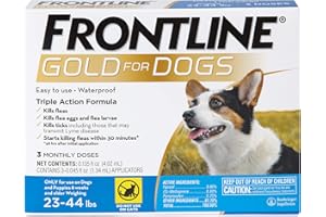 FRONTLINE Gold Flea & Tick Treatment for Medium Dogs Up to 23 to 44 lbs., Pack of 3