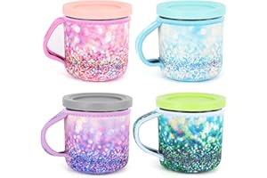 AJLTPA 4Pack Reusable Ice Cream Sleeves with Handle, Neoprene Insulated Sleeves for Ninja Creami Pints, Talenti Ice Cream Pints, Frozen Desserts (Glitter)