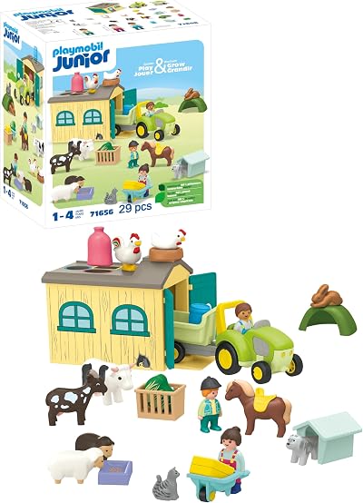 Playmobil Junior 71656 Farm Adventure Tractor Trailer Animals 1+ EU