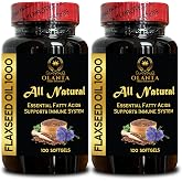 OLANTA TRADE SOLUTION Flaxseed Oil Softgels 1000 mg &ndash; Omega 3 Rich Capsules, Supports Cognitive Function &amp; Digestive Balance, Non-GMO &amp; Gluten Free - 2 Bottles 200 Capsules