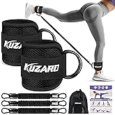 KUZARO Ankle Resistance Bands with Cuffs, Ankle Weights Bands for Working Out, Women Leg and Glutes Workout Equipment, Exercise Bands for Kickbacks, Butt and Booty Trainer, Home Gym Fitness Equipment