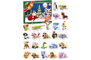 ZPM Animal Building Blocks - Advent Calendar 2024 Boys Including 24 Animals Christmas Toys Countdown Calendar for Girls Age 4-8 Years Old - Christmas Stocking Stuffer - Christmas Gifts for Kids Children
