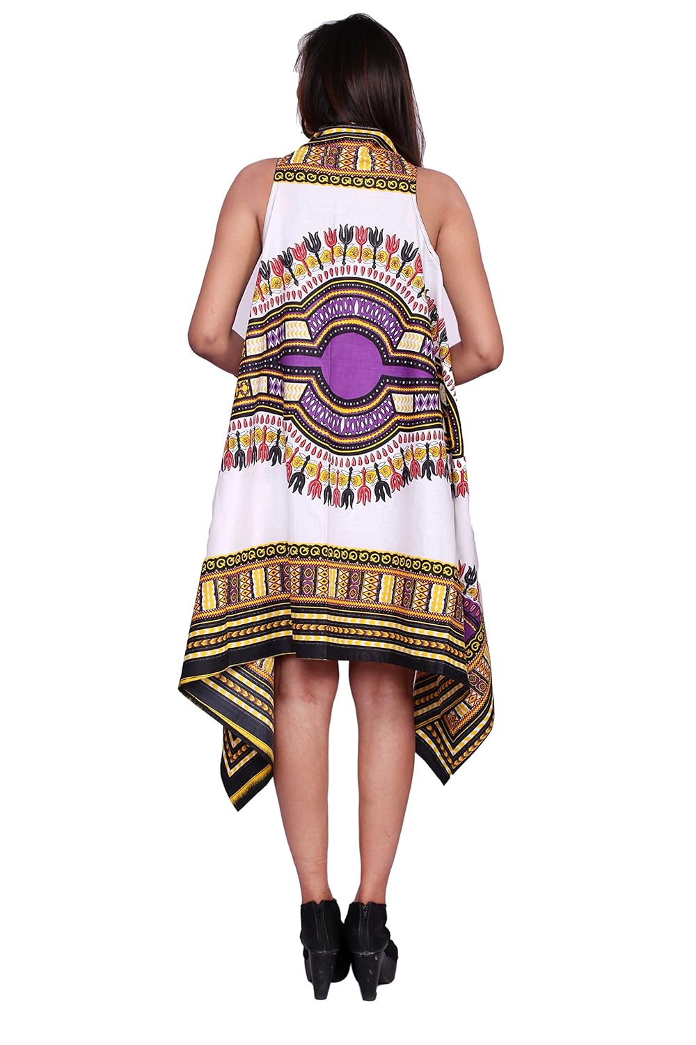 handicraft-palace women's cotton dashiki floral printed cardigan kimono(white, xl)