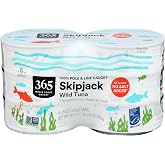 365 by Whole Foods Market, Skipjack Tuna in Water No Salt Added, 30 Ounce, 6 Pack