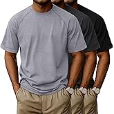Evervibe 3 Pack Men's Big and Tall Cotton T-Shirts L-5XL Workout Raglan Short Sleeve Shirts Athletic Tops Casual Summer Tees