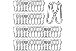 AFROX 50PCS M8 Spring Snap Hook Carabiner, 3 Inch Carabiner Clip, 5/16" Silver Heavy Duty Galvanized Steel Spring Clip, Quick Link Key Chain for Swing Hammock Gym Outdoor, 500LBS Holding Capacity