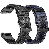Compatible with Samsung Galaxy Watch 46mm Bands 2019/Galaxy Watch 3 45mm/Gear S3 Frontier Classic Band, 22mm Nylon Sports Replacement Strap Wristband for Men Women, 2 Pack