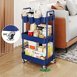UDEAR 3-Tier Rolling Utility Cart with 12 Category