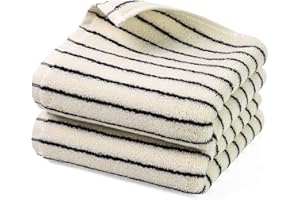 Jacquotha Black and White Striped Hand Towels for Bathroom, Vintage Kitchen Decor, Guest Use, Adults & Kids, Natural Cotton, 14” x 29”
