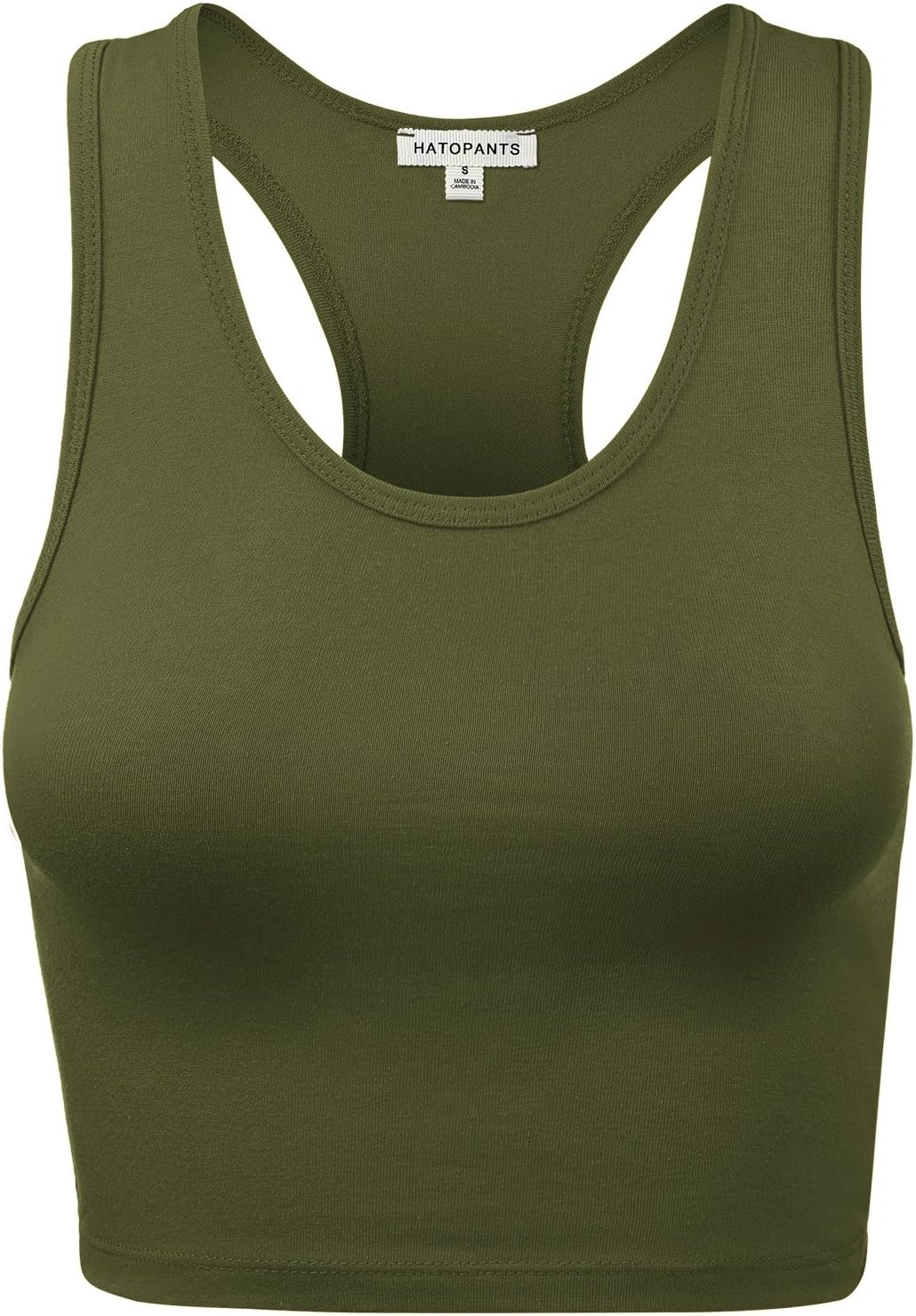 HATOPANTS Women's Cotton Racerback Basic Crop Tank Tops