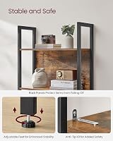 VASAGLE 5 Tier Bookcase Storage Shelf Rustic Brown Industrial Steel Frame view 6