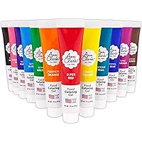 Ann Clark Professional-Grade Food Coloring Gel Made in USA .7 oz, 12 Colors