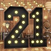 Froova 4ft Light Up Numbers 21 Large Numbers Marquee with Lights for 21st Birthday Party Big Mosaic Number Lights Sign 21 Pre-Cut Frame Cardboard Giant Cut-Out Thick Foam Board Signs Anniversary
