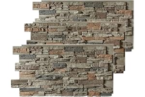 AZ Faux High-Density Polyurethane Faux Stone Wall Covering Panels for Interior and Exterior Decor | Stacked Stone Siding Panel | Sedona | Made in USA |48" L x 24" H x 2" D| 3-Panels | Cambridge Gray