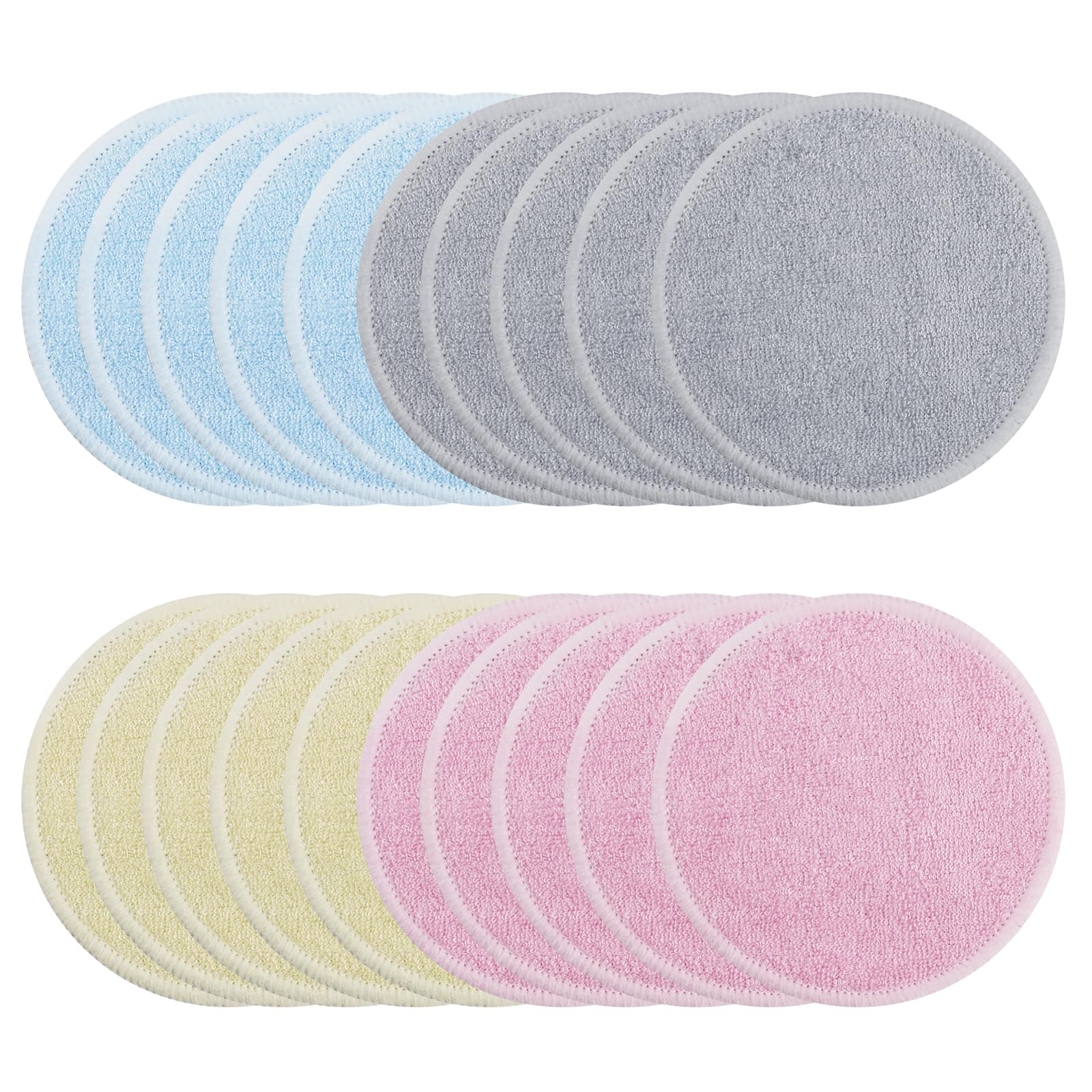 Bamboo Fibre Washcloth 16PCS Reusable Makeup Remover Pads, Premium Cotton Pads for All Skins, Friendly Reusable Face Pads