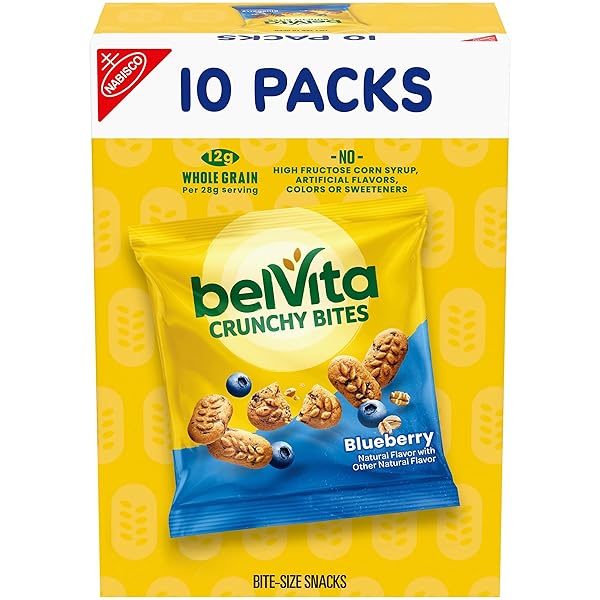 BELVITA BITE SIZE SNACKS, BLUEBERRY CRUNCHY BITES, 10-1...