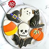 Halloween Cookie Cutters 7-Pc. Set Made in USA by Ann Clark, Pumpkin, Ghost, Bat, Candy Corn, Skull, Black Cat, Witch Hat