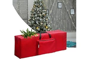BERNICEKELLY Large Christmas Tree Storage Bag, Fits Up to 9 Ft Tall Disassembled Trees with Durable Reinforced Handles & Dual Zipper