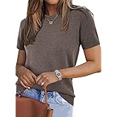 Arach&Cloz Women's Lightweight Wool Blend Short Sleeve Sweater Top Business Casual