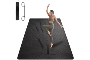 HIWAVE Large Yoga Mat 72"x 48", 7mm Extra Thick TPE Yoga Mats, Eco-friendly Workout Mat, Exercise Mat for Yoga, Pilates, Home Workout