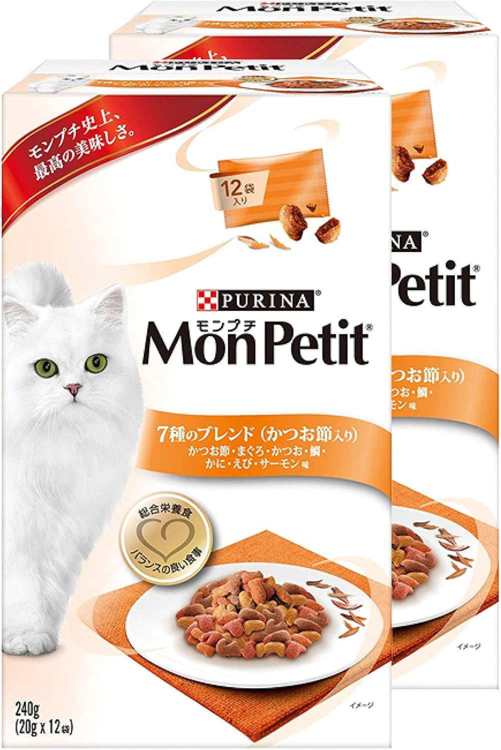 Amazon モンプチ Mp ボックス 7種のブレンド かつお節 まぐろ かつお 鯛 かに えび サーモン味 240gx2個セット ウェット 通販