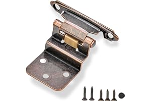 OMANSKO 50 Pack 25 Pairs 3/8" Inset Cabinet Door Hinges Oil Rubbed Bronze Offset Self Closing Kitchen Cabinet Hinges Bronze Cabinet Door Hinges Semi - Cupboard Variable Flush Cabinet Hinge
