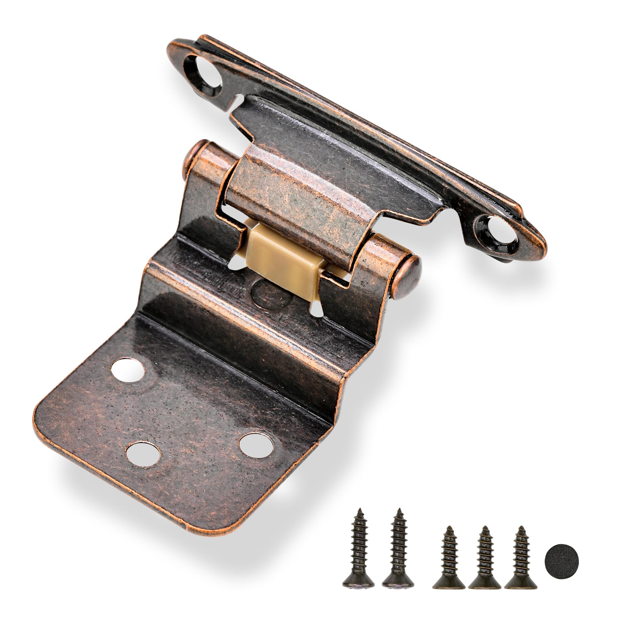 Photo 1 of 50 Pack 25 Pairs 3/8" Inset Cabinet Door Hinges Oil Rubbed Bronze Offset Self Closing Kitchen Cabinet Hinges Bronze Cabinet Door Hinges Semi - Cupboard Variable Flush Cabinet Hinge