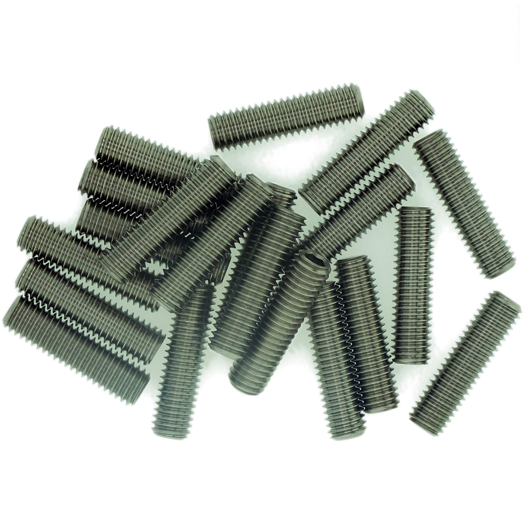 M4 (4mm x 14mm) Hex Socket Grub Screw (Flat Point) - Stainless Steel (A2) (Pack of 20)