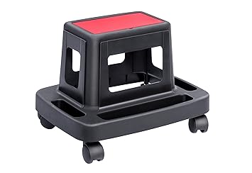 UPP Roll-Arbeitssitz Indoor bis 200 KG belastbar - extrem beweglich Dank 360° Rollen - ausreichend Ablagefächer für Werkzeug/