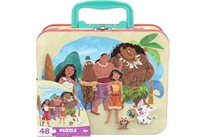 Spin Master Games, Disney’s Moana 2 Puzzle in Reusable Lunchbox Storage Tin, 48 Pieces, Disney Puzzle, Kids Toys for Girls & 