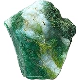 Amazing Gemstone Moss Agate Raw Crystals and Healing Stones, Natural Rocks for Tumbling and DIY Raw Stones and Crystals (1 Piece)