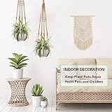 Augshy 2 Pcs Plant Hangers Macrame Hanging Planter with 4 Hooks 35 Inch view 5