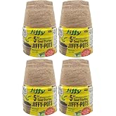 Jiffy Biodegradable Peat Pots for Seedlings, 5 Inch, 24 Pack | Drainage holes for healthy roots; seed starter pots for transplanting, vegetable, herb, and flower gardening